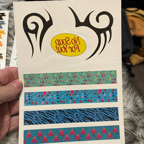 Vintage 90's Temporary Tattoos Pack Michael Jackson Daria MTV 5 Sheets 70 Tats - Picture 2 of 8